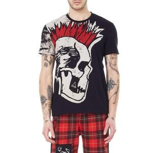 NEW ELEVEN PARIS so punk knit printed t-shirt in black